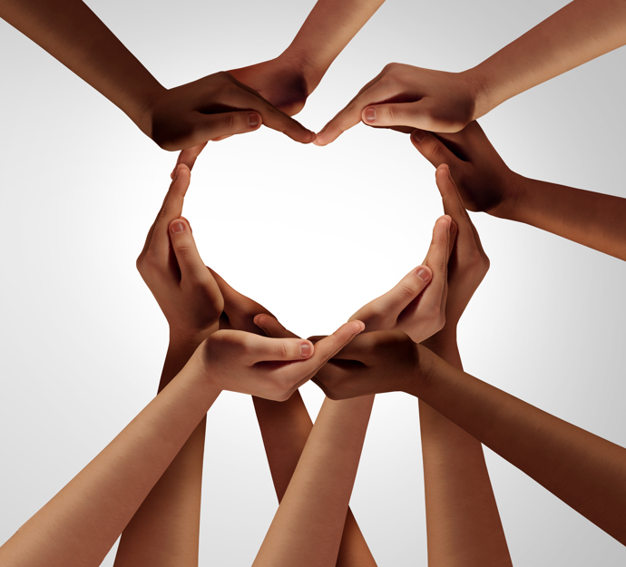 Hænder der former et hjerte