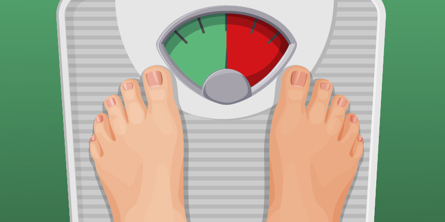 En tegning af en vægt