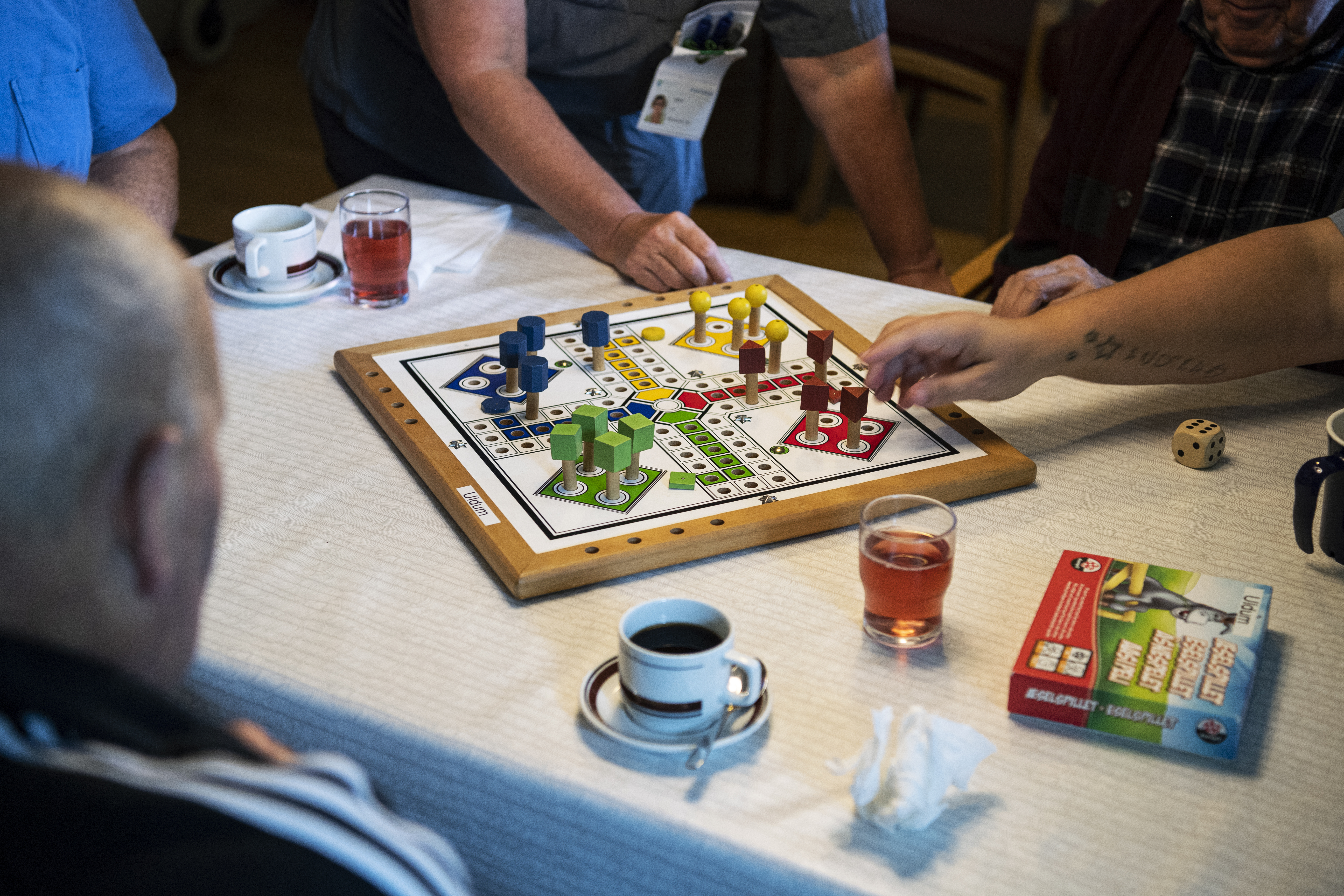 Frivillige der spiller ludo